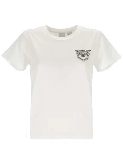 Pinko Nambrone Decorative Inserts Crew-neck T-shirt In White
