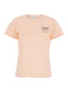 Pinko Nambrone Pink Crewneck T-shirt With Love Birds Diamond Cut Logo On The Chest In Cotton Woman In Pink
