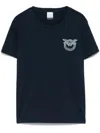 Pinko Short Sleeve Blue T-shirt With Decorative Embellishment In Blue