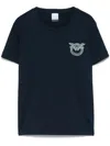 Pinko Short Sleeve Blue T-shirt With Decorative Embellishment In Blue