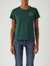 Pinko Love Birds Logo T-shirt In Green