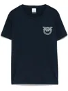 Pinko Short Sleeve Blue T-shirt With Decorative Embellishment In Blue