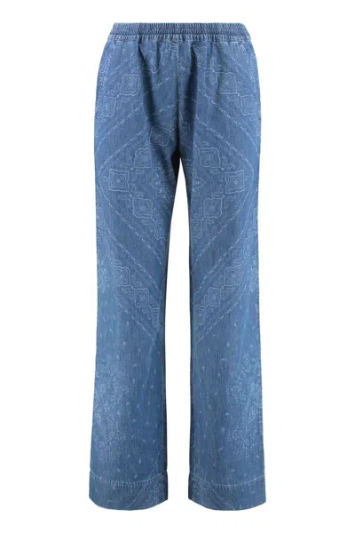 PINKO PINKO NAMIBIA PRINTED COTTON TROUSERS