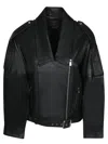Pinko Cropped Leather Jacket With Asymmetrical Zip