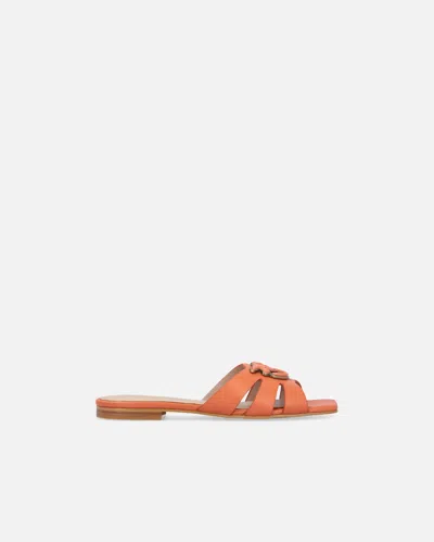 Pinko Nappa Leather Slippers With Bird Logo In Blusher