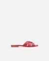 Pinko Nappa Leather Slip-ons With Bird Logo In Red