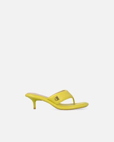 Pinko Nappa Leather Thong Sandals With Heel
