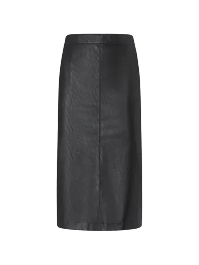 Pinko Nappa-leather-effect Pencil Skirt In Black