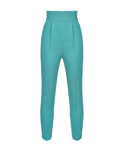 Pinko Natalia High-waist Trousers In Green