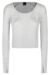 Pinko Nathan Filo Metallico Sweater - Pearl Gray In Gray