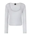 Pinko Nathan Filo Metallico Sweater - Pearl Gray In White