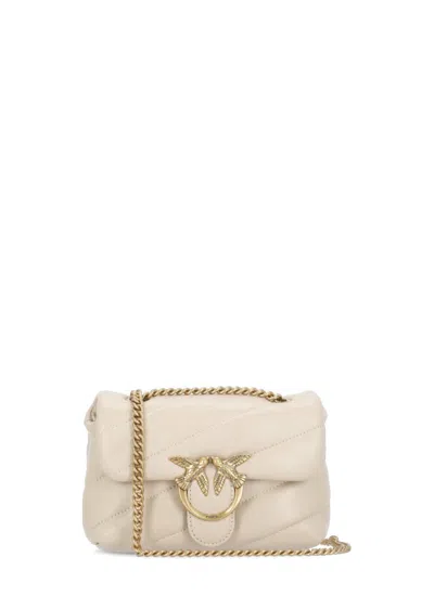 Pinko Natural Love Baby Puff Shoulder Bag In Beige