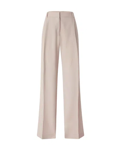 Pinko Natural Straight Flat Front Pants In Pink