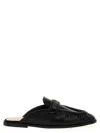 Pinko Naty Nappa Leather Flat Mules In Black