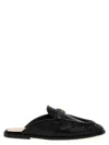 Pinko Naty Nappa Leather Flat Mules In Black