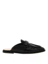 Pinko Naty Nappa Leather Flat Mules In Black