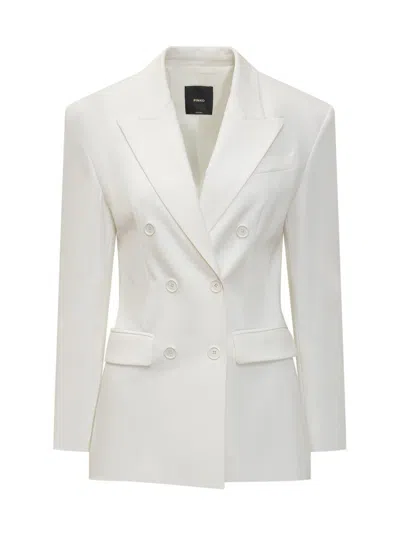Pinko Navy Blazer Jacket In White