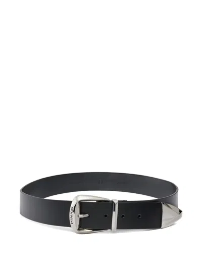 Pinko Nazca Logo-buckle Belt In Black
