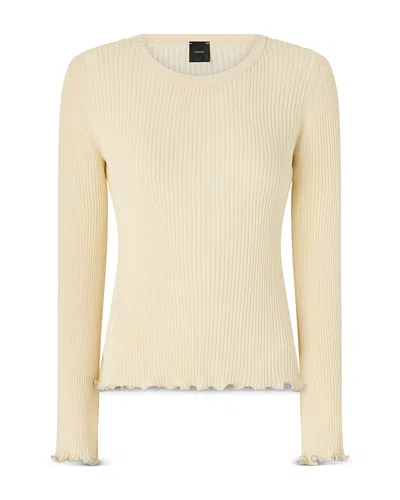 Pinko Nebbia Maglia Crepe Mosso Top In Blue