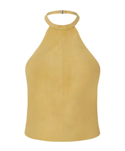 PINKO PINKO HALTERNECK LEATHER TANK TOP