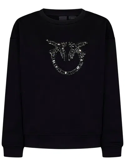 Pinko Nelly Crewneck Sweatshirt In Limo Black