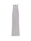 Pinko Nelson Viscose And Metallised Fibre Long Dress In Gray