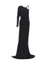 Pinko Crepe Interlock Mermaid Dress In Nero Limousine