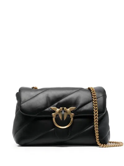 Pinko Nero Oro Chain Shoulder Bag