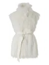 Pinko White Padded Polyester Coat In White