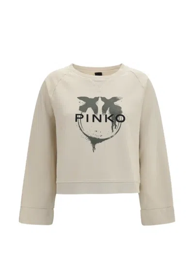 Pinko Neves Logo-print Sweatshirt In Neutral