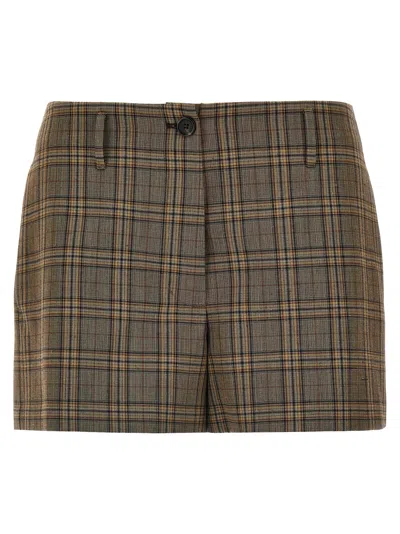 Pinko 'nevi' Checked Pattern Shorts In Brown