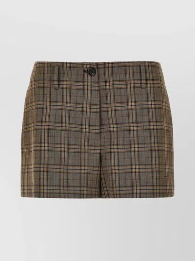 PINKO 'NEVI' CHECKED PATTERN SHORTS