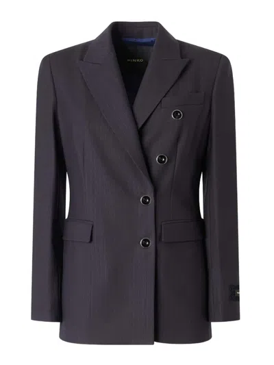 Pinko New Amalfi Double-breasted Blazer In Blue