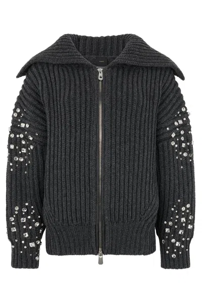 Pinko New Gavi Wool-blend Cardigan In Gray