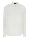 Pinko White Shirt With Classic Collar And Chest Pocket In Cotton Woman In White