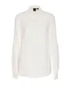 Pinko White Shirt With Pointed Collar And Long Sleeves In Cotton Woman In White