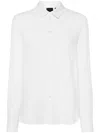 Pinko Crepe De Chine Shirt In White Vanilla Ice Cream