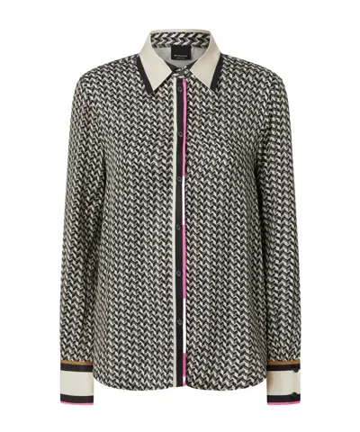 Pinko New Nora Geometric-print Shirt In Black