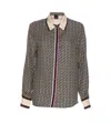 PINKO PINKO NEW NORA GEOMETRIC PRINTED TWILL WEAVE SHIRT