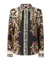 Pinko Shirt With Ornamental Floral Print In Black