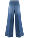 Pinko High-waisted Wide-leg Jeans With Vintage Wash In Lavaggio Medio Scuro