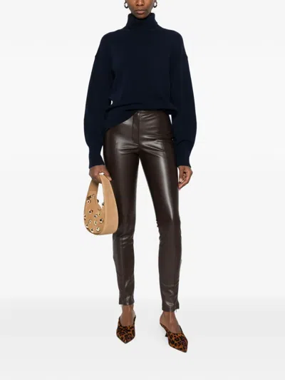 Pinko New Patitz Zip-fastening Trousers In Brown