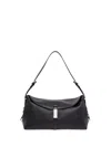 Pinko Medium Leather Saddle Bag Baguette Shoulder Bag In Black