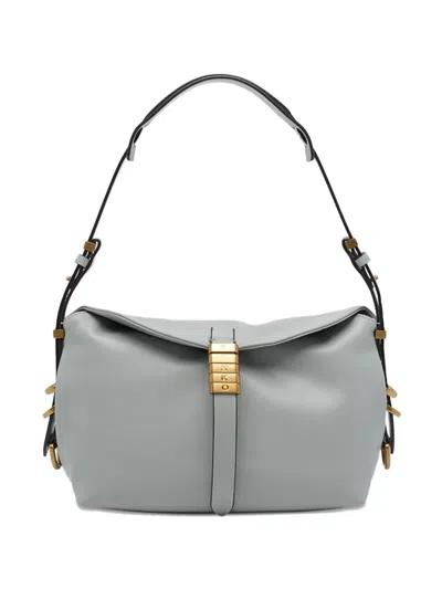 Pinko Saddle Horizontal Mini Shoulder Bag In Gray