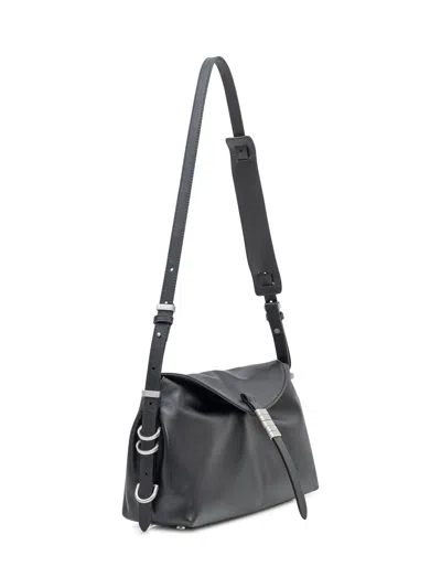 Pinko New Saddle Mini Shoulder Bag In Nero Limousine Silver