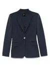 Pinko Tailored Blue Blazer With Single-button Closure In Blue