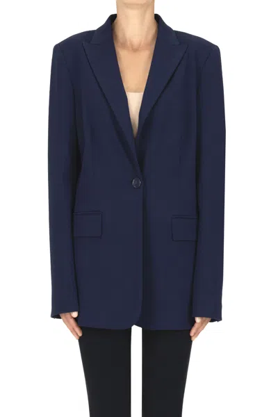 Pinko New Signum Long Blazer In Blue