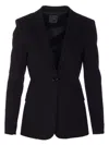 Pinko Tailored Black Jacket With Structured Shoulders In Black