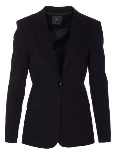 Pinko Tailored Black Jacket With Structured Shoulders