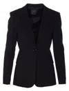Pinko Tailored Black Jacket With Structured Shoulders In Black